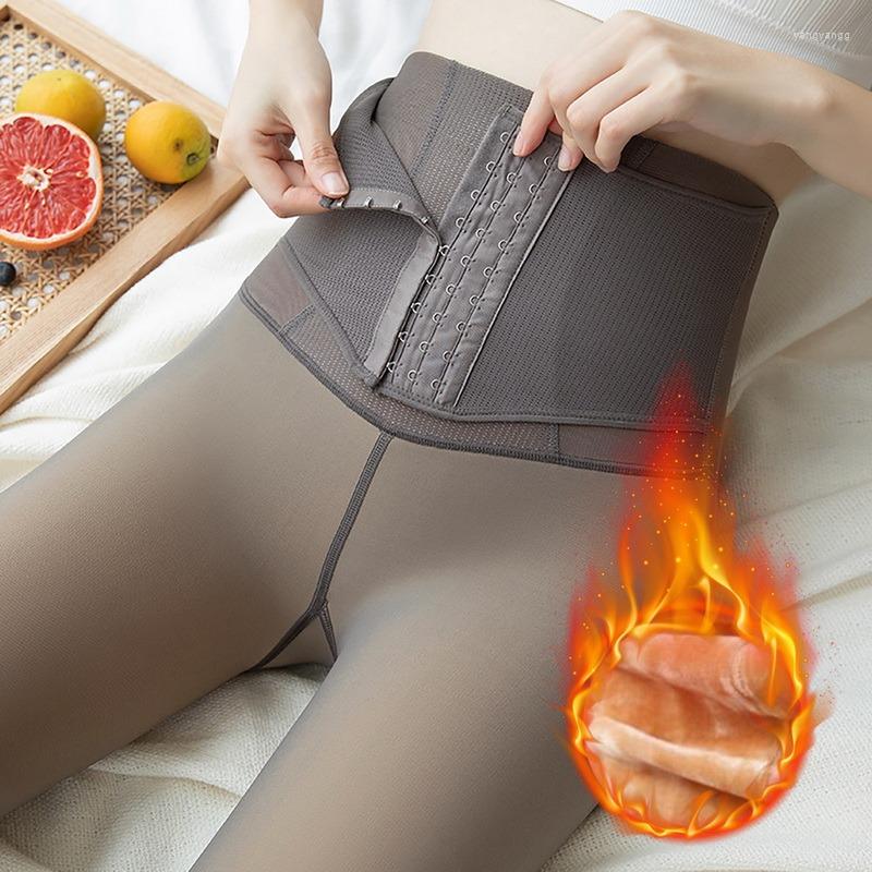 

Women Socks Warm Winter Leggings High Waist Slim For Skin-transparent And Velvet 2023 Fashion, Coffee-style1