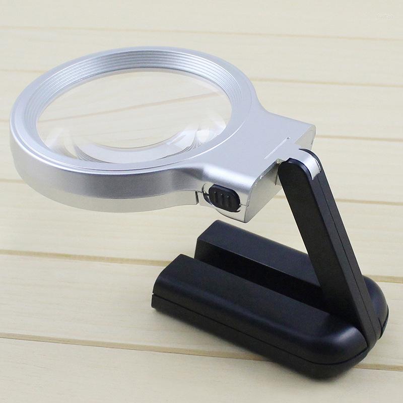

Watch Repair Kits Handheld Folding Lamp Loupe Magnifier Illuminated Magnifying Glass With 2 LED Light For Jewelry Appreciation