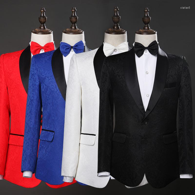 

Men' Suits 2023 Men' Personality Trend Jacquard Slim Fit Suit Host' Dress Studio Two Pieces, Gray