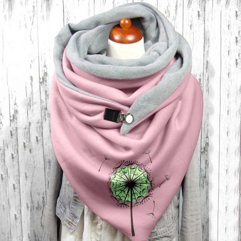 

Scarves Ski Gaiter Scarf Ladies Autumn And Winter Fleece Warm Print Double Stitching Triangle Buckle Woolen Muffler For Men