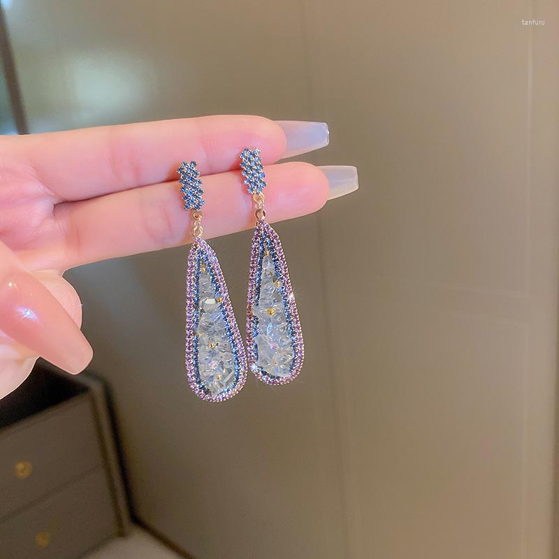 

Dangle Earrings Long Crystal Water Drop Fashion Luxury Rhinestone Pendent Jewelry Earings For Women Wedding Gift 2023