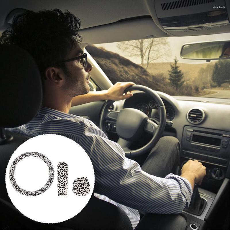 

Steering Wheel Covers 3 Pcs Plush Car Cover Gear Shift Knob Handbrake Pads