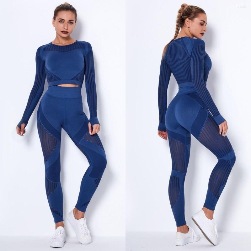 

Active Sets 2023 Navy Yoga 2 PCS Sports Suit Women Sportswear Outfit Fitness Set Athletic Tracksuit Seamless Workout Clothes, Khaki