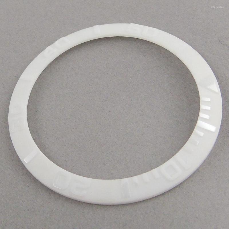 

Watch Repair Kits 38mm High Quality Brushed White Ceramic Bezel Insert Fit Automatic Movement Men's