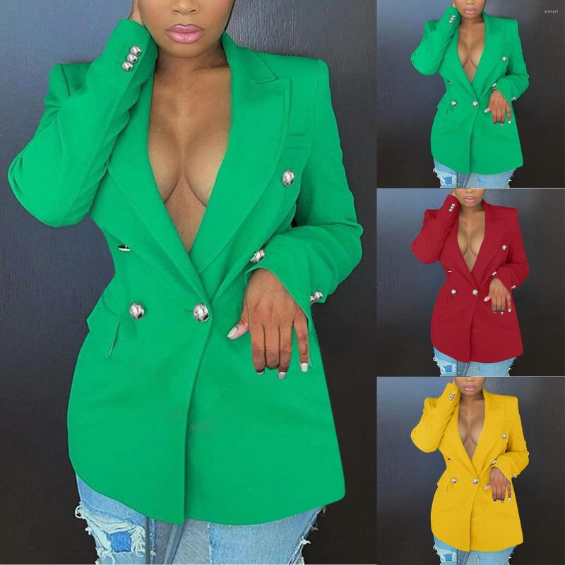 

Women' Suits Autumn And Winter 2023 Women' Slim Double Breasted Solid Color Ll Womens Casual Anorak Jacket With Hoodie Denim Jackets, Green