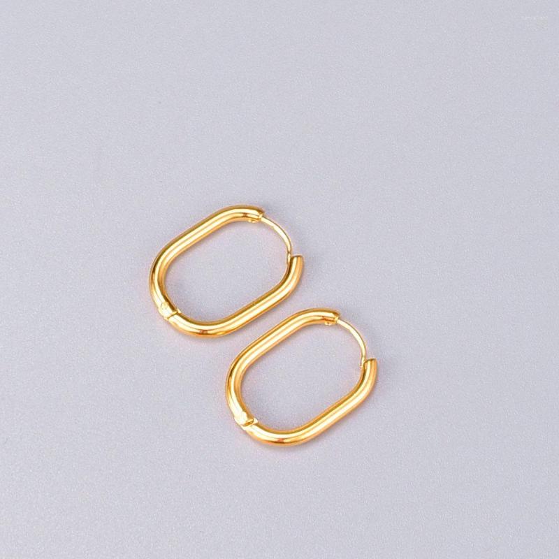 

Hoop Earrings Earring French Gold Chic O Shaped Titanium Steel Women's Chunky Hoops Geometric Minimalist