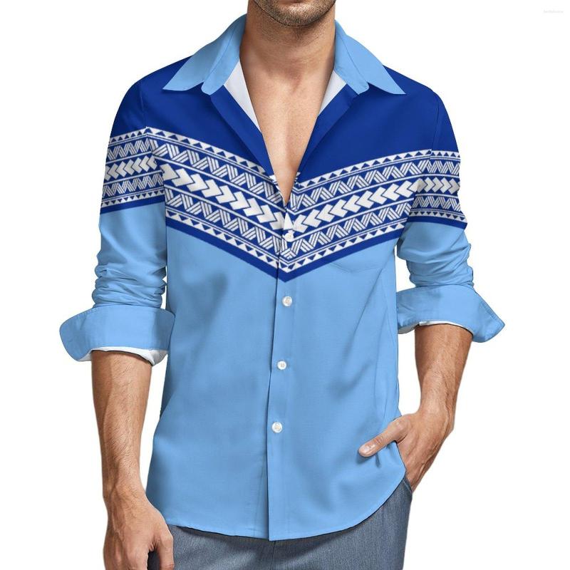 

Men' Dress Shirts Design Black Blue Rasta Color Tribal Tattoo Prints Custom Polynesian Big Size Aloha Shirt For Man Fashion Casual Top, E79j5p2cen0r