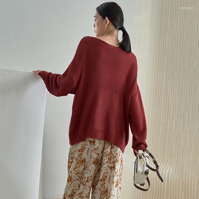 

Women's Sweaters Women's Black Big Size Knitting Sweater Pullover Women Loose Fit Round Neck Long Sleeve Fashion Autumn Winter 2023