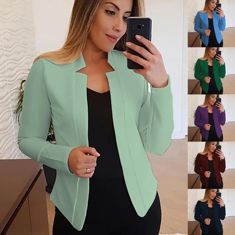

Women' Suits VITIANA Women Casual Thin Blazers Female Long Sleeve Open Stitch White OL Womens Jackets And Coats Femme Plus SIze 5XL Clothes, Blue