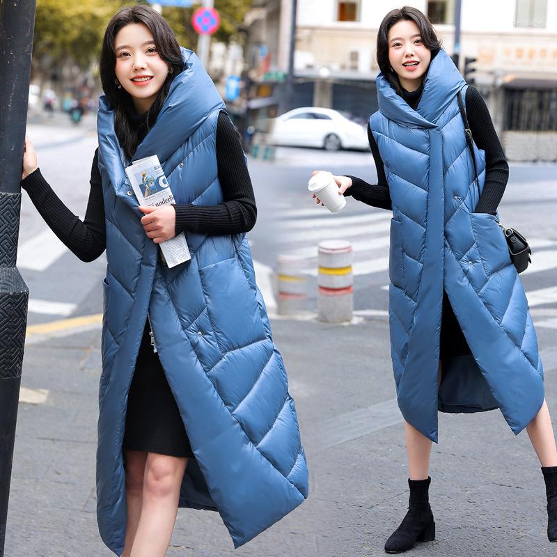 

Women's Vests 2023 X-Long Hooded Parkas Fashion Winter Jacket Women Casual Thick Down Cotton Coat Warm Waistcoat, Beige