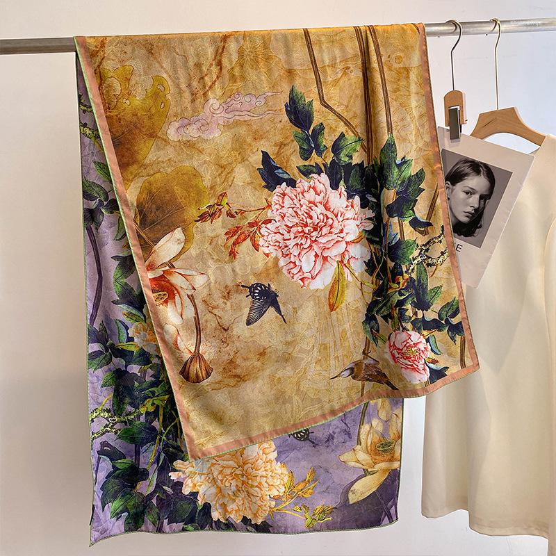 

Scarves Women's Autumn And Winter Warm Fashion Foreign Fragrance Gauze Flower Scarf Women 2023 Korean Version Of The Cold Cape