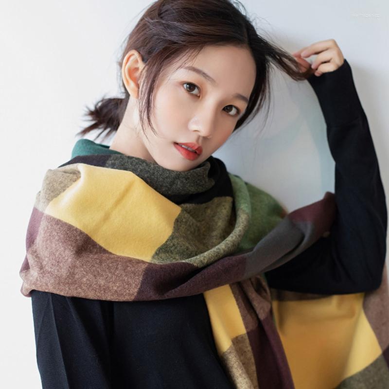 

Scarves Women's Plaid Scarf Classic Long Shawl Tassel Imitation Cashmere Winter Warm Lattice For Women Birthday Xmas