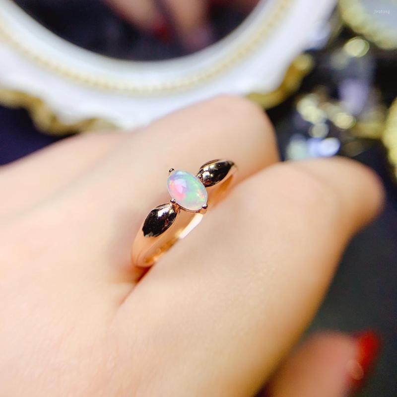 

Cluster Rings Natural Opal Ring 925 Silver Certified 4x6mm Mm Gemstone Holiday Gift For Girls Free Product