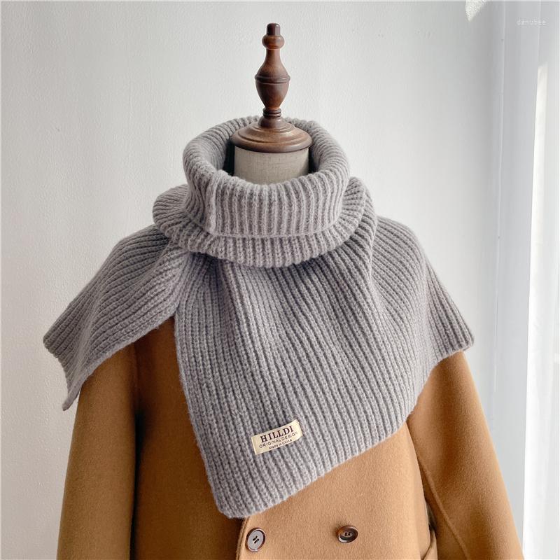 

Scarves Winter Knitted Ring Women Scarf Casual Fashion Solid Neckerchief Korean Style Woolen Yarn Keep Warm Collor Muffler 2023