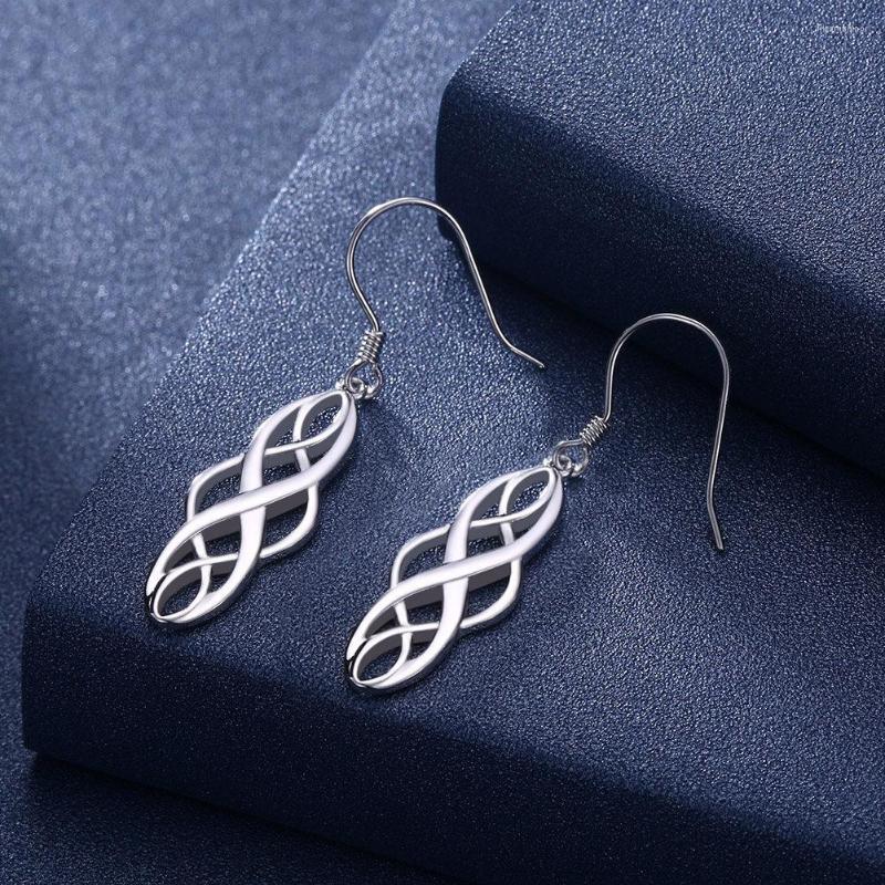 

Dangle Earrings S925 Sterling Silver Simple Twist Long Drop For Women Fashion Luxury Wedding Party Gift Jewelry