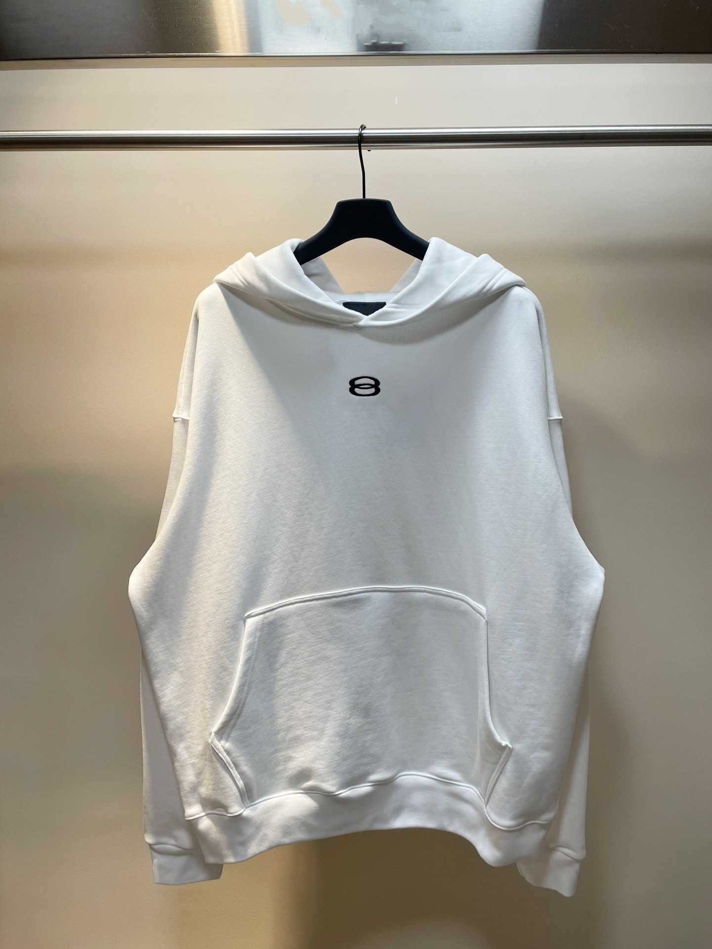 

Higher version hooded sweater mens hoodie embroidered sweatshirt BB designer hoodies men women pullover coat oversize jacket fashion hoody 20, White