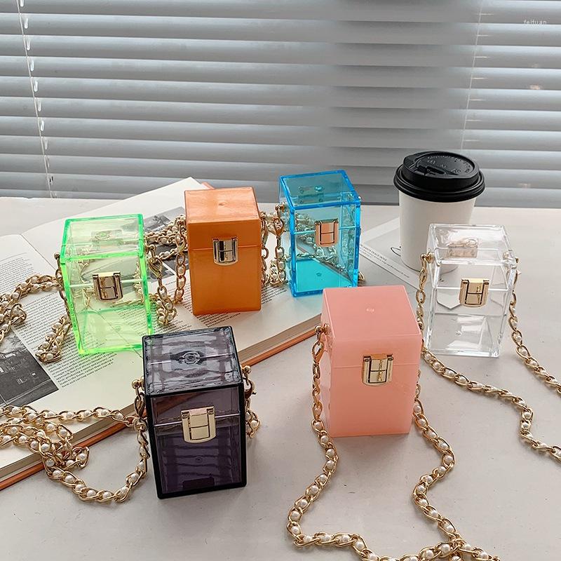 

Evening Bags Women Acrylic Clear Lipstick Bag 2023 Box Day Clutches Purse Cute Transparent Crossbody Handbags Party, Black