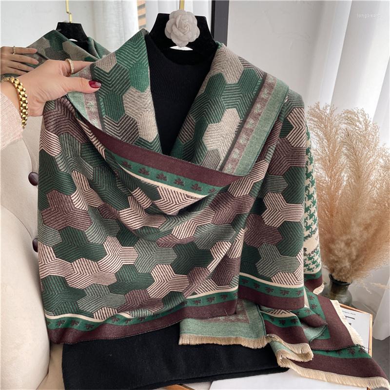 

Scarves Fashion European And American Style Winter Football Pattern Shawl Female Cashmere Blended Windproof Warm Scarf