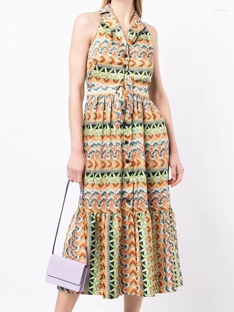 

Casual Dresses Delocah High Quality Summer Women Fashion Designer Midi Dress Sleeveless Draped Striped Single Breasted Ruffle Hem Thank, Pink