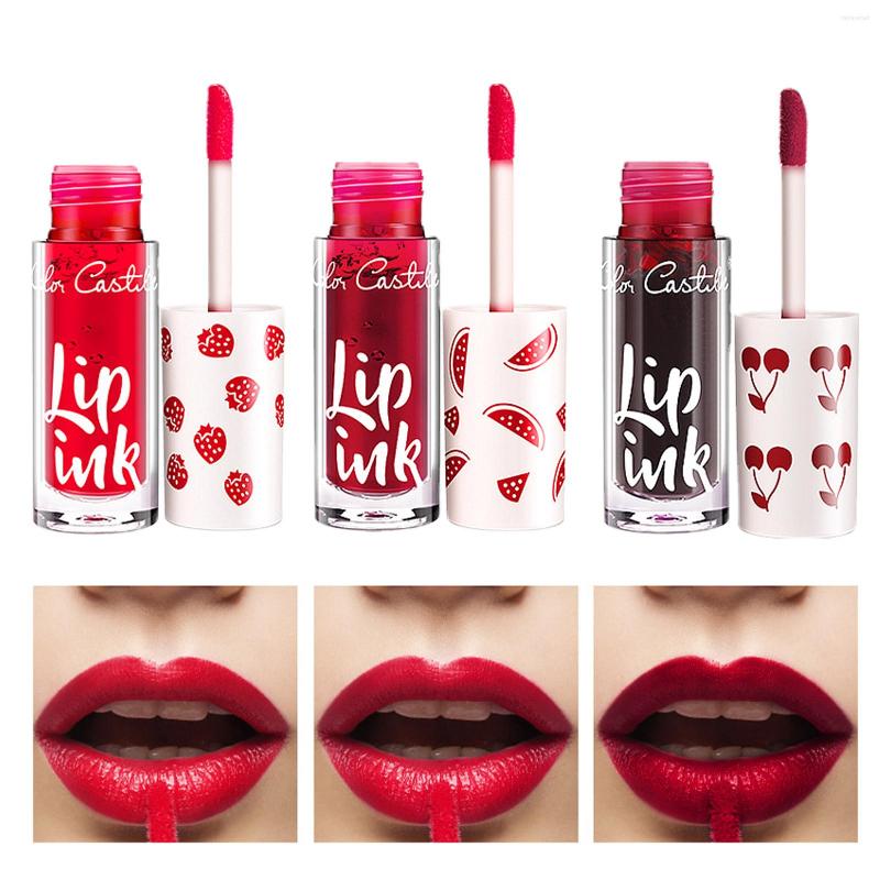

Lip Gloss 1pcs Long Lasting Glaze Tint Matte Juice Stain Velvet Liquid Lipstick Waterproof Non-stick Cup Cosmetic Makeup, Cherry red