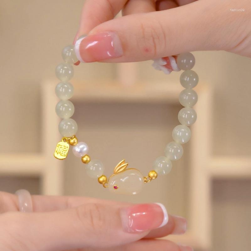 

Link Bracelets Natural Jade Bracelet For Women Stone Beaded Female Fine Jewelry Accessorie Gifts