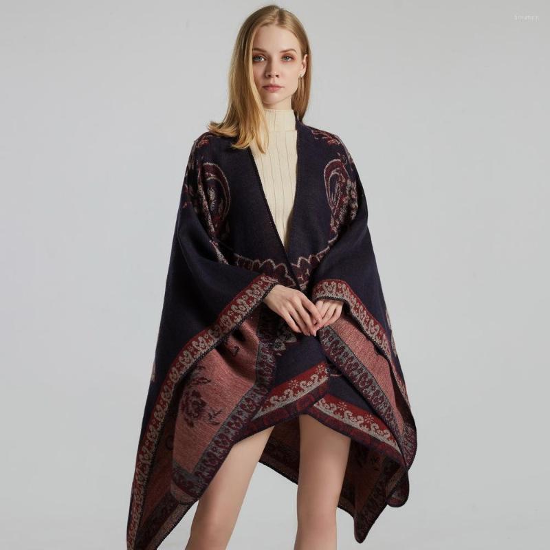 

Scarves Cashmere-Like Scarf Women Winter Print Soft Wool Shawls And Wraps Ladies Cape Blanket Foulard Poncho