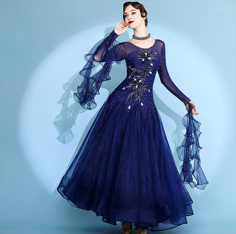 

Stage Wear Ballroom Competition Dance Dress Women Professional Waltz Dancing Adult Advanced Standard Dresses, Red