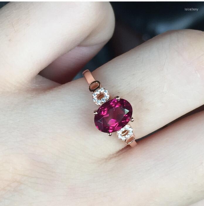 

Cluster Rings Garnet Ring Natural Real Red 925 Sterling Silver Fine Jewelry