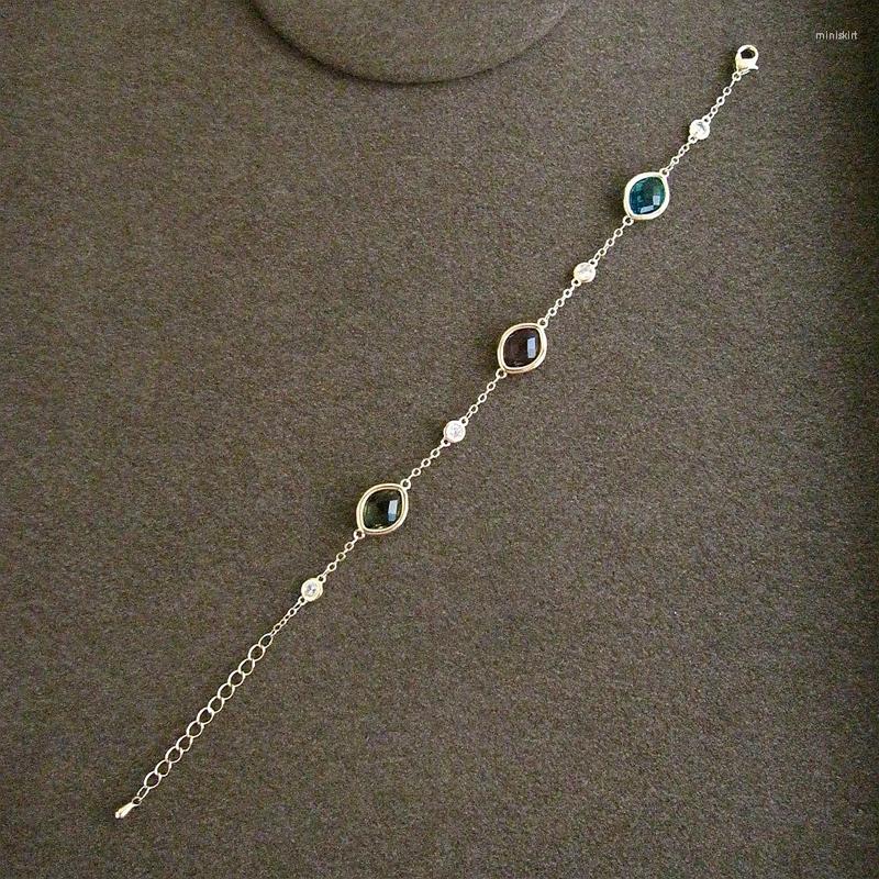 

Bangle Unique Cubic Zirconia Multicolour Stone Chain Bracelet Jewelry For Women's Accessaries Adjustable B0701