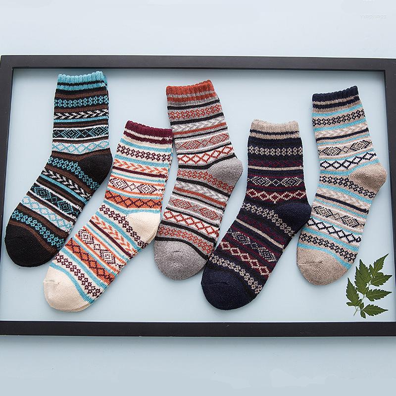 

Men's Socks Winter Thickened Warm Striped Wool Casual Men Business Mens Trends