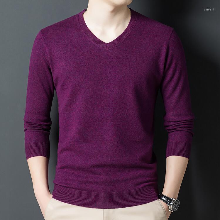 

Men's Sweaters Men V-neck Wool Pullovers 2023 Autumn Winter Pure Man, Sky blue