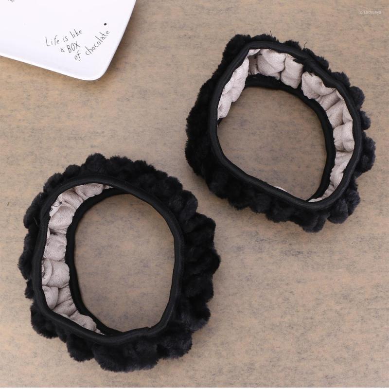 

Steering Wheel Covers Plush Cover Durable Universal Anti-slip Automobile Black