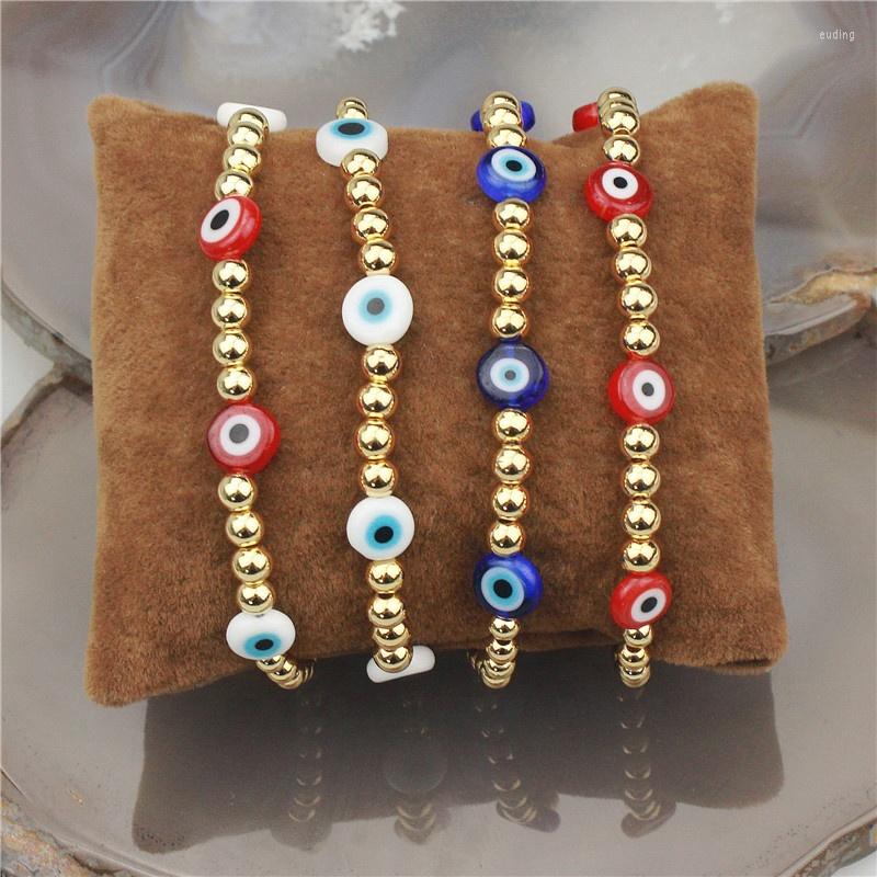 

Link Bracelets 20pcs/lot Design Plated Copper Beads Bracelet Eye Shape Fashion Jewelry Wholesale