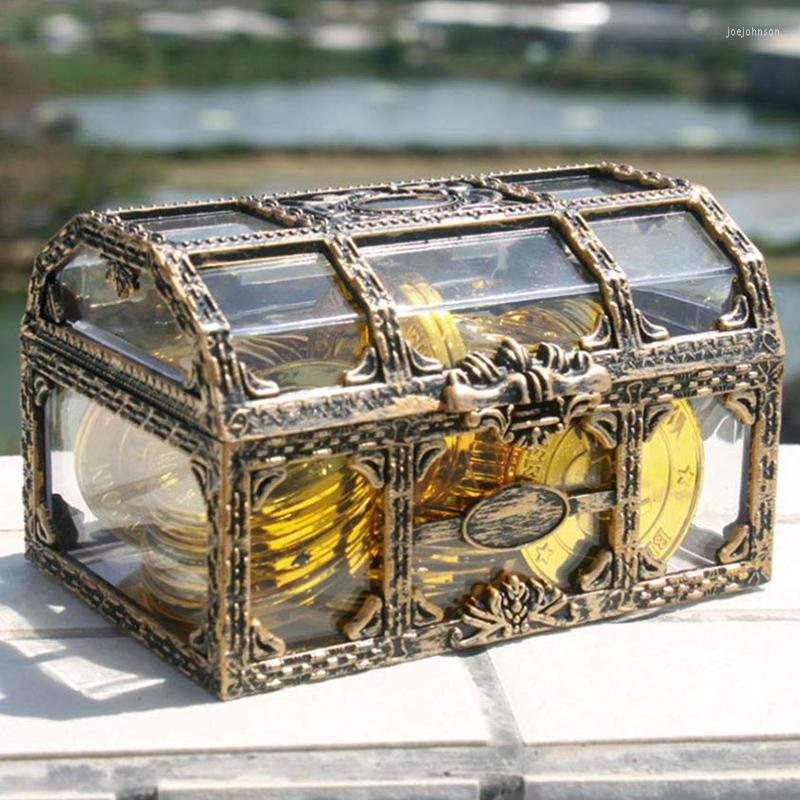

Jewelry Pouches Vintage Transparent Pirate Treasure Storage Box Organizer Earrings Crystal Gem Trinket Women Display Travel Case