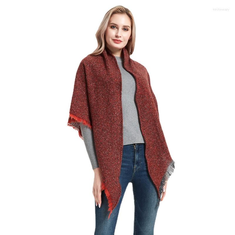 

Scarves CHENKIO Scarfs For Women Solid Color Blanket Warm Silky Cashmere Feel Triangle Wrap Shawl Square Scarf Luxury