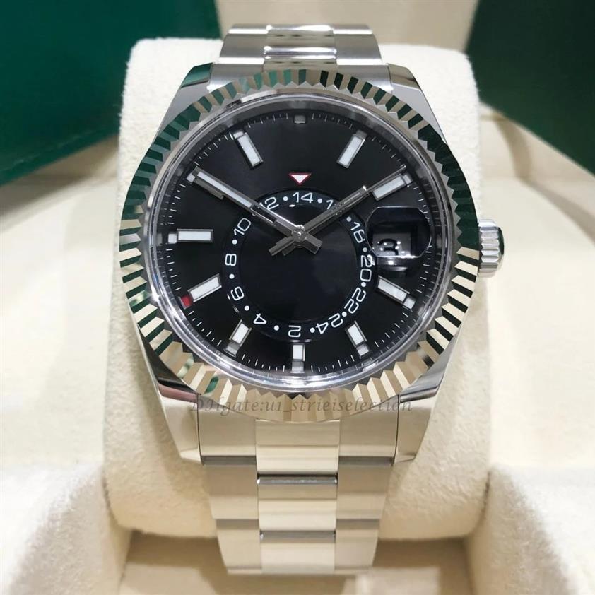 

AAAA High Quality 42mm Sky Deluxe Men Watches Automatic Mechanical Fashion Business Stainless Steel Gold Luminous sapphire Waterp2975, As is show in