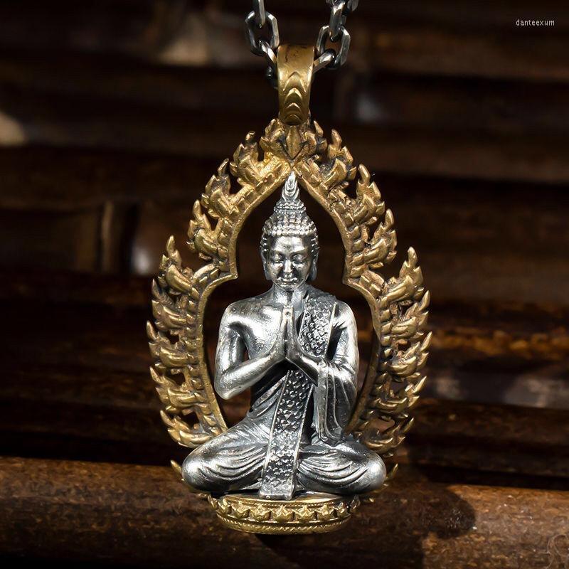 

Pendant Necklaces Vintage Meditation Bodhisattva Buddha Necklace For Men And Women Buddhist Amulets Religious Jewelry Gift