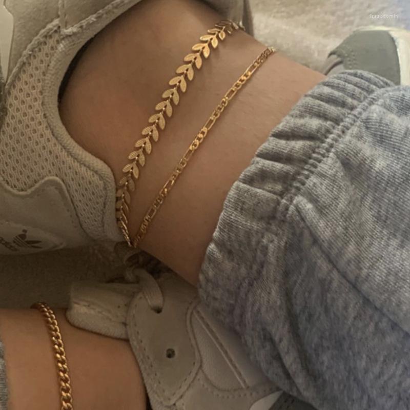 

Anklets 3pcs/set Gold Color Ankle Bracelet On Leg Chains Foot Jewelry Boho Charm For Women Accessories Mujer Sandals Bijoux