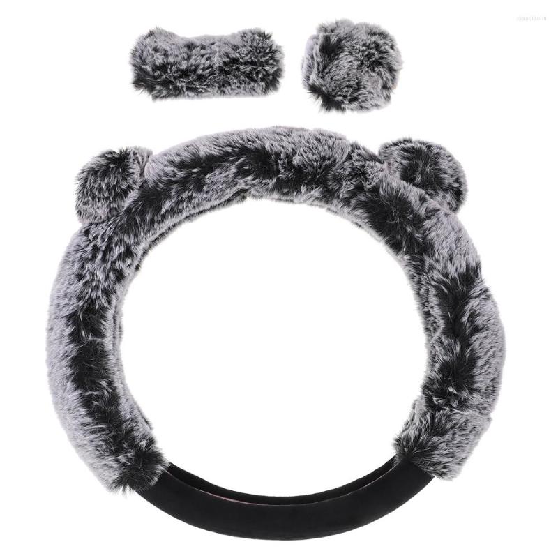 

Steering Wheel Covers 1 Set Plush Auto Car Cover Gear Shift Handbrake