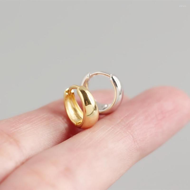 

Hoop Earrings Small Dia. 8.5MM Authentic 925 Sterling Silver Glossy Smooth Round Oval Huggie JEWELRY C-YHE0179