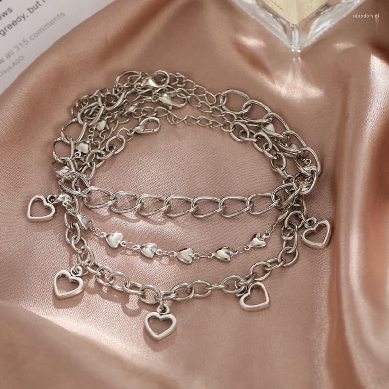 

Anklets Simple Heart Chain Pendant Bohemia Foot Accessories For Women Summer Beach Ankle