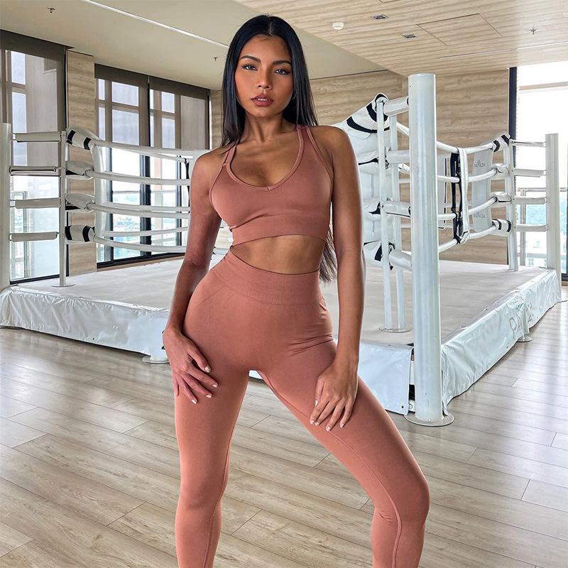 

Bras Women Khaki Yoga Bra And Pants Running Sport High Waist Tights Female Gym Fitness Training Push Up Legging, Black