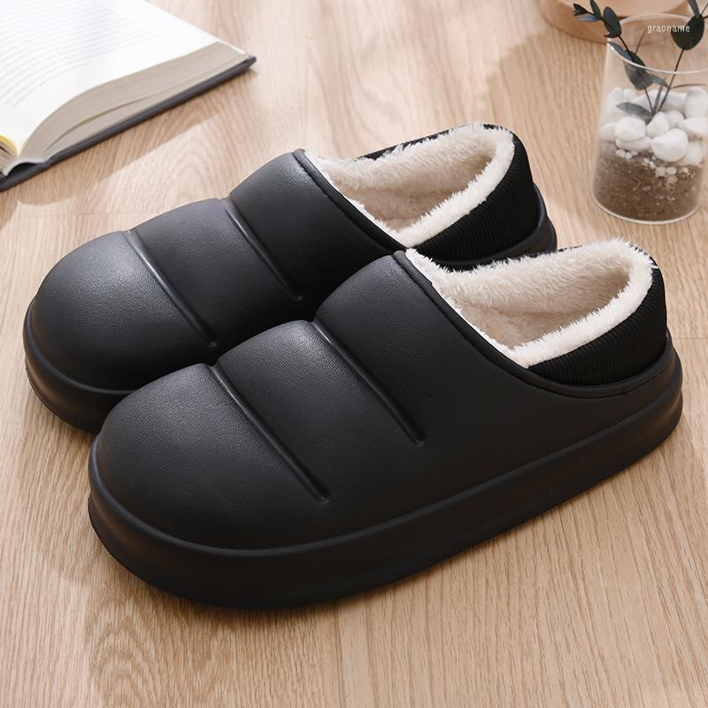 

Slippers Men Plush Indoor Bedroom Concise Home Cotton Shoes Winter Warm Flip Flops Fashion Slipper, Gray 2239-20