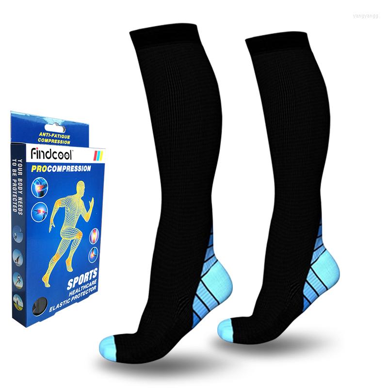 

Men's Socks YISHENG Plantar Fasciities For Reli Relieve Muscle Soreness Knee High Support Compression Sokcs Men Women, Black blue