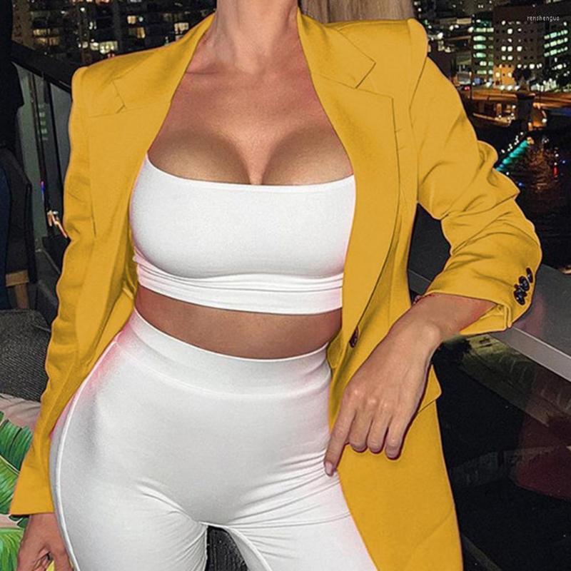 

Women' Suits Women Sexy Office Lady Breasted Blazer Vintage Coat Fashion Notched Collar Long Sleeve Ladies Outerwear Stylish Tops Freeship, Pink
