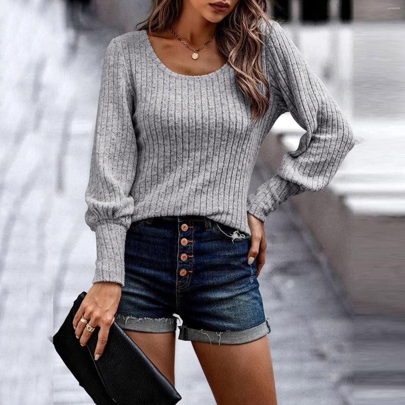 

Women' T Shirts Women' Pullover Sweaters Long Sleeve Casual Crew Neck Ribbed Knit Jumper Blouse Tops Ambiance Shirt, Blue