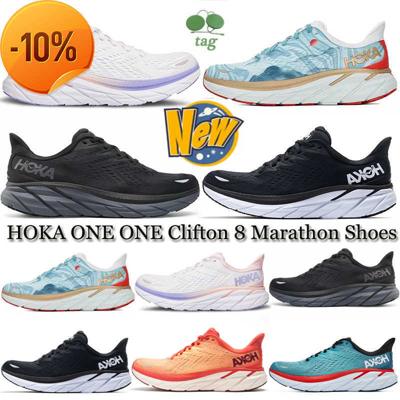 

Top2023 Casual Shoe Woman Men Athletic Shoes HOKA ONE Clifton 8 Runner Shoe Training Sneakers Marathon Shock Absorption Womens Road Jogging Mens For, Black 36-45