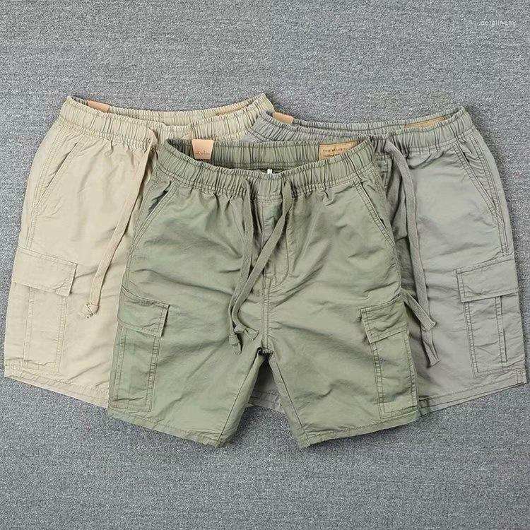 

Men's Shorts High Quality Workwear For Men Korean Version Elastic Waist Loose Straight Leg Pants Trendy Men's Slim Fitting Summer, Gray