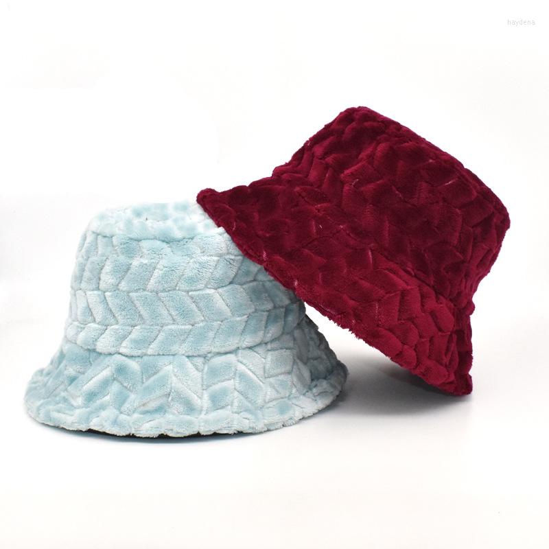 

Berets Soft Warm Plush Winter Bucket Hat Women Girl Solid Color Fuzzy Fishmen Panama Caps For Lady Casual Outdoor Sun Visor Hats, Black