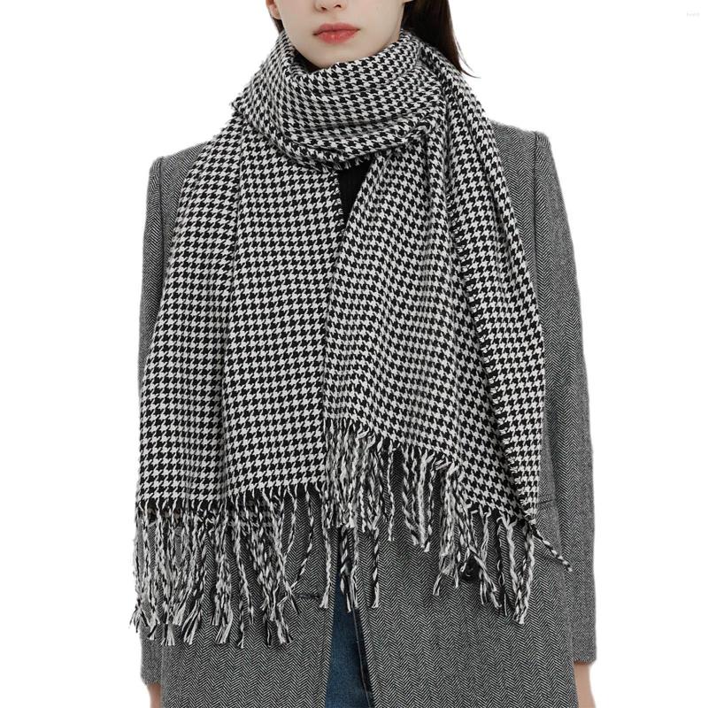 

Scarves Women Fall And Winter Scarf Classic Tassel Plaid Warm Soft Chunky Large Blanket Wrap Shawl